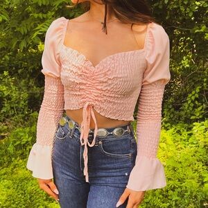 Pink crop blouse